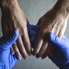 Le mani di un medico accoglie quelle di un paziente in segno di incoraggiamento