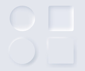 Neumorphism vector design element set. Trendy interface for applications.