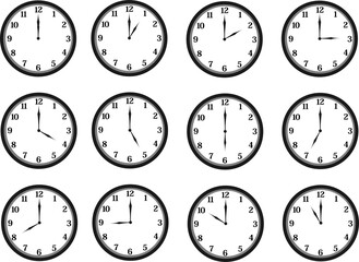 Daily 24 O'Clock Concept Desain Vector