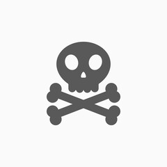 danger icon, skeleton vector illustration