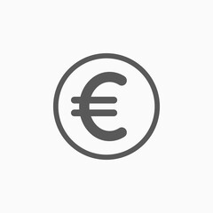 euro currency icon, euro sign vector illustration