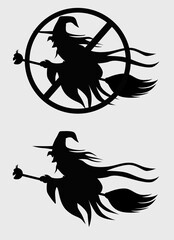 Silhouette The Black Witch Vector