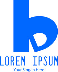 Simple Logo Aphabet Initial B Desain Vector