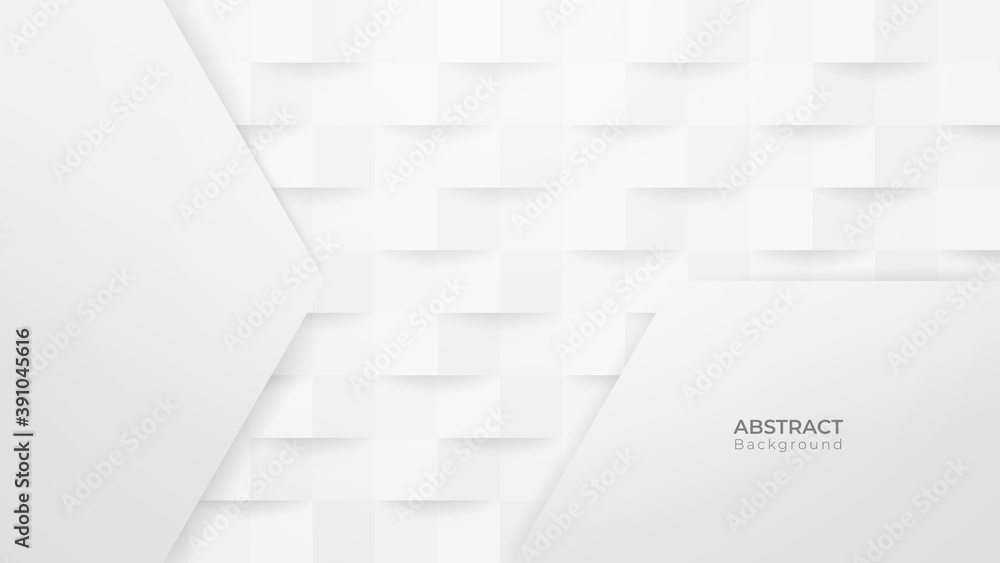 Aufkleber abstract 3d modern square pattern background. white and grey geometric texture. vector illustration