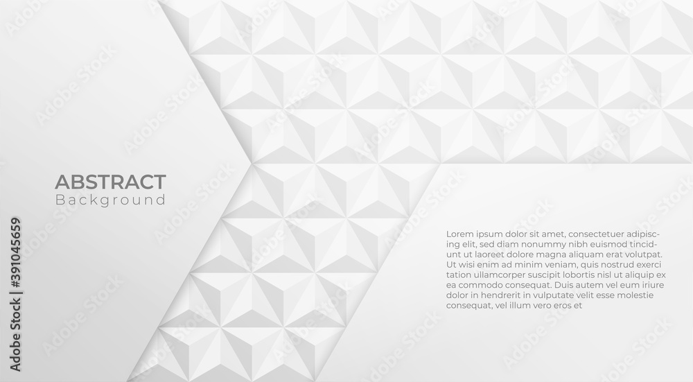 Poster Abstract 3D modern square pattern background. White and grey geometric texture. vector illustration