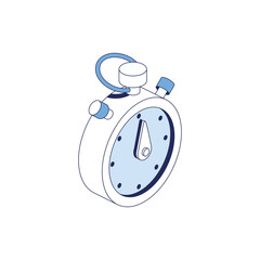 Stopwatch. Vector 3d line isometric, color web icons, new flat style. Creative illustration, idea for infographics.
