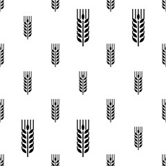 Wheat Ear Spica Icon Seamless Pattern