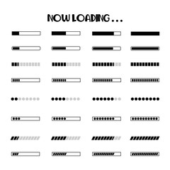 Set Of Rectangle Loading Icon Vector