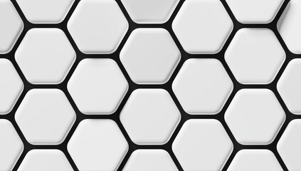 Abstract white hexagon background; light honeycomb pattern; close up of hex geometric structure; top view; 3d rendering, 3d illustration