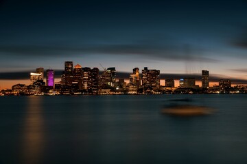 Fototapeta na wymiar Boston skyline at night