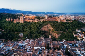 Fototapeta na wymiar Granada Alhambra aerial view