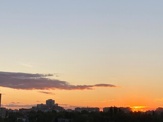 sunset over the city