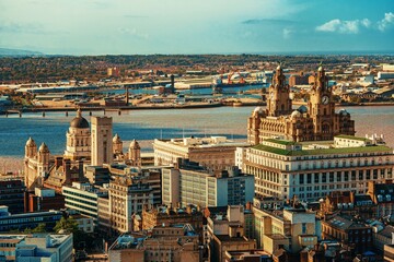 Liverpool skyline rooftop view