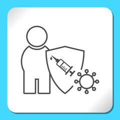 Corona Impfstoff, Mann, Schutzschild, Corona Virus - Icon, Zeichen