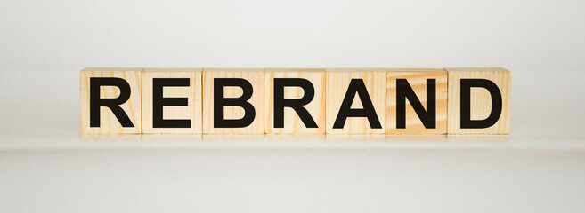 Fototapeta premium the word rebranding is written on a notebook on a white background. marketing idea