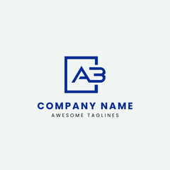 A, AB, B, BA letter logo vector icon design