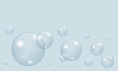 Soap Water Bubbles Set. Vector illustration.