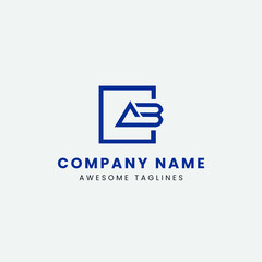 A, AB, B, BA letter logo vector icon design