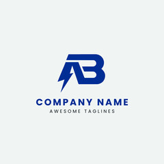 A, AB, B, BA letter logo vector icon design