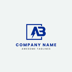 A, AB, B, BA letter logo vector icon design