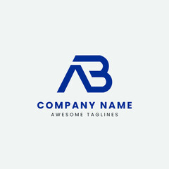 A, AB, B, BA letter logo vector icon design