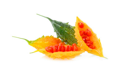 bitter melon, Bitter gourd on white background.