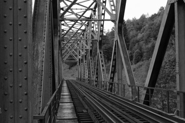 Railway bridge in the Carpathian mountains