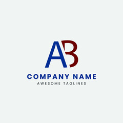 A, AB, B, BA letter logo vector icon design