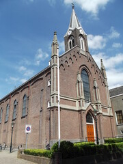 Fototapeta premium Kirche in De Rijp, Nordholland, Holland, Niederlande, church in de rijp, holland, netherlands