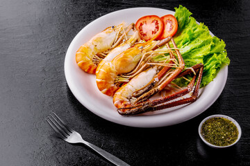 Baked shrimp tasty seafood