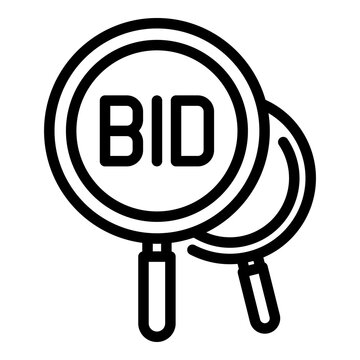Bidding icon. Outline bidding vector icon for web design isolated on white background