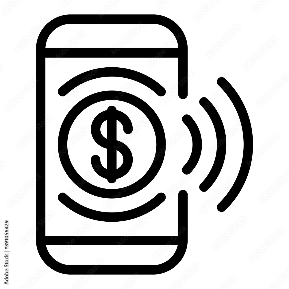 Poster digital payment mobile icon. outline digital payment mobile vector icon for web design isolated on w