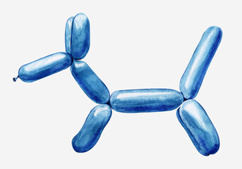 Watercolor illustrations with holiday paraphernalia, sweets and circus animals on an isolated background © Ellivelli