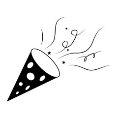 Simple illustration of firework rocket or petard for Christmas holiday