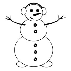 Simple illustration of funny snowman Concept for Christmas holiday