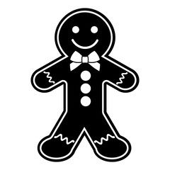 Simple illustration of gingerbread man holiday biscuit or cookie