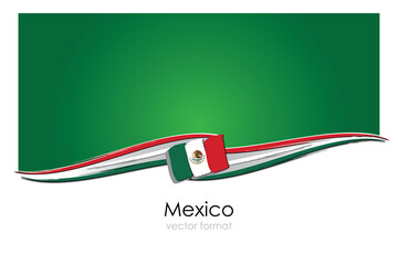 Mexico Flag with colored hand drawn lines in Vector Format