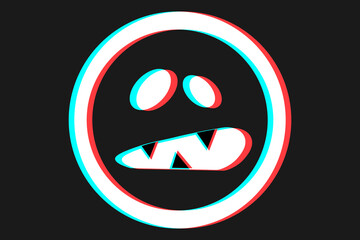 Smile or Emoji icon illustration in blue and red colors for Halloween day