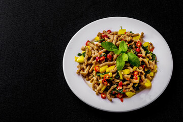 Vegetarian stir fried basil food from Thailand