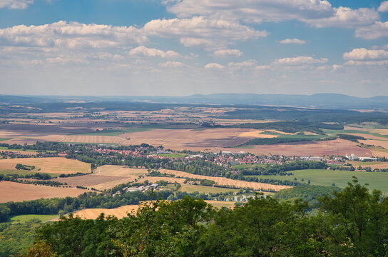Panorama Blick auf Stadt R&ouml;mhild in Th&uuml;ringen Deutschland