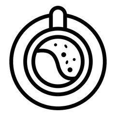 Cup of coffee icon. Outline cup of coffee vector icon for web design isolated on white background