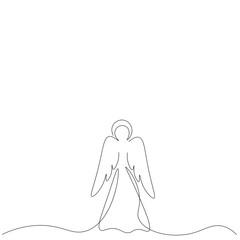 Christmas angel on white background. Vector illustration