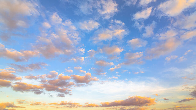 Sunset, sunrise sky and beutiful cloud. Cloudscape concept.