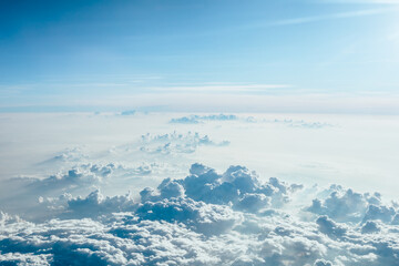 View from airplane window to see Sky in the morning.