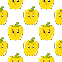 Color seamless pattern. Cartoon style. Bright design. For walpaper, poster, banner. Hand drawn. Vector illustration isolated on white background.