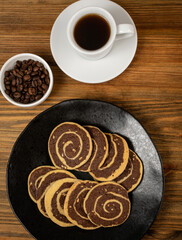 Spice Cinnamon Cookie with Chocolate and Nuts Filling