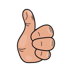  Thumbs up gesture. OK! Vector isolated on wiht background.