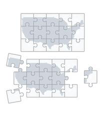 USA map puzzle. vector illustration