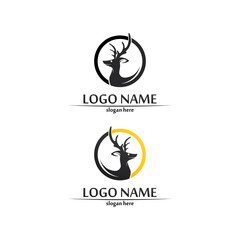 deer logo animal and mammal design and graphic vector