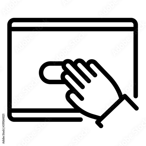 Hand Touch Tablet Icon Outline Hand Touch Tablet Vector Icon For Web Design Isolated On White Background Wall Mural Ylivdesign